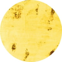 Moderni tepisi za sobe okruglog presjeka u apstraktnoj žutoj boji, okrugli 7 inča