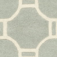 Vunena prostirka za trčanje s geometrijskim krugovima, siva slonovača, 2 '3 11'