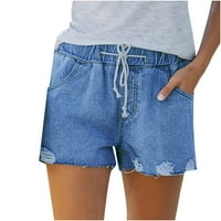 Trendi kratke hlače za žene ribana rupa traperica s visokim strukom traperice Street odjeće ljeto casual kratki