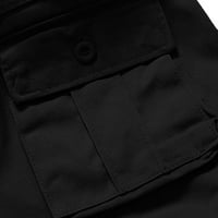 Teretne hlače za muškarce, muške ljetne modne dnevne hlače s više džepova, jednobojni kombinezon u crnoj boji