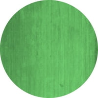 Moderni tepisi za sobe okruglog oblika u apstraktnom uzorku smaragdno zelene boje, Okrugli 7 inča