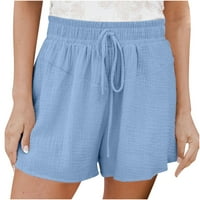Zbog ženskih casual kratkih kratkih hlača obične čvrste boje Elastični struk džepovi za izvlačenje ljetne plaže