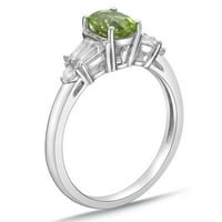 Jay Heart dizajnira sterling srebrni peridot i stvorio bijeli safirski prsten