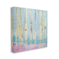 Stupell Industries Sažetak mekanih stabala breze ružičasto plavo pejzažno slikanje platna zidni umjetnički dizajn