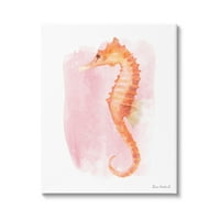 Stupell Industries nježno narančasto morsko konje upečat ružičastim akvarelom Detalji slikanja galerija zamotana