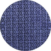 Moderni tepisi za sobe okruglog presjeka u apstraktnoj plavoj boji, 4' okrugli