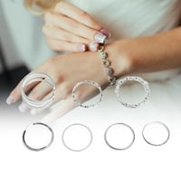 Worallymy Ženski jednostavan skup stackable prstena na kažiprstu prsten za zglobove, pribor za ruku, dar za najboljeg,