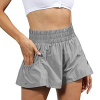 Ženske kratke hlače za vježbanje na traci za trčanje hlače s elastičnim pojasom kratke hlače s džepovima hlače