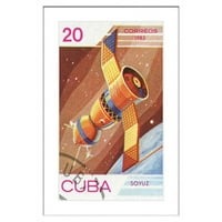 Gravura s uokvirenom slikom Kubanski svemirski modul