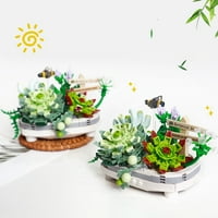 Yuedong Cherry Building Blocks Odličan poklon za djecu Prijatelji zelena plastična umjetna cvjetova Botanički
