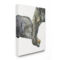 Stupell Industries Slatka dječja slon Obiteljska akvarel za životinje Super platno zidna umjetnost George Dyachenko