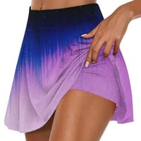 Ženske kratke suknje za vježbanje s elastičnim strukom, gradijentne kratke hlače za tenis, golf, jogu