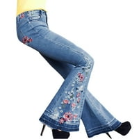 Ženske hlače na rasprodaji, ženske ljetne rastezljive Plus široke traperice s ležernim vezom, svijetloplave 524266