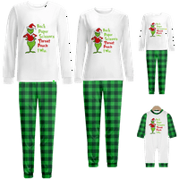 Iste božićne pidžame za cijelu obitelj, set odjeće za spavanje čudovišta iz crtića Zelena Crna Buffalo Print Buffalo